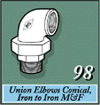 Union Elbows Conical, Iron to Iron MEF